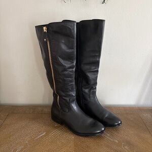 Aldo Women’s Gaenna Black Leather Tall Boots Size 9 M